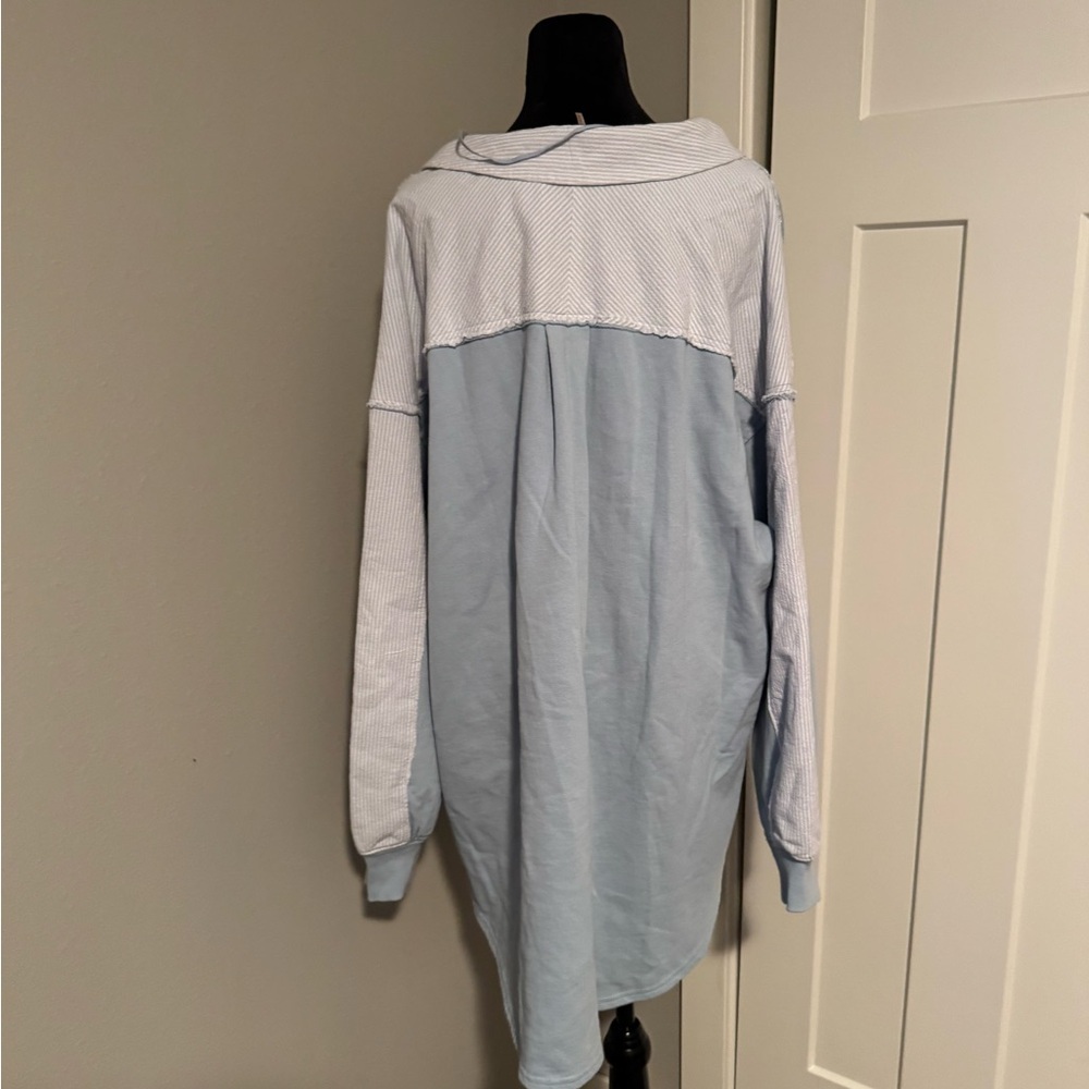 Free People Madeleine Sweatshirt in Winter Sky Medium - Picture 5 of 8